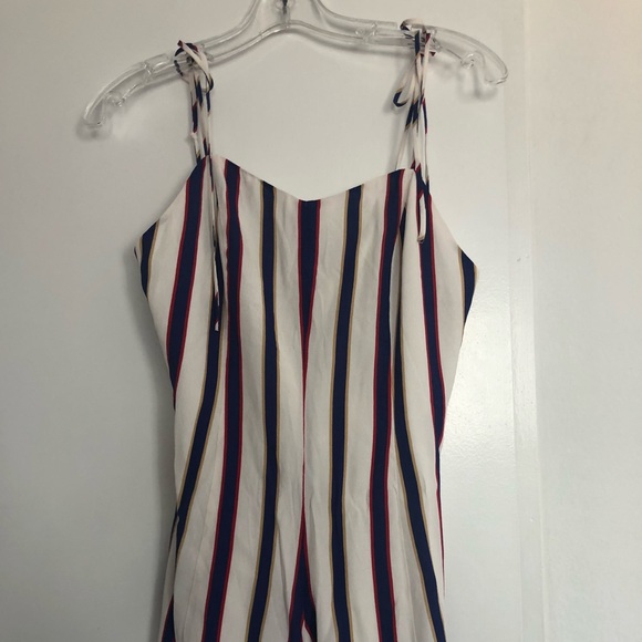 Striped Privacy Please Adjustable Strap Romper - Picture 2 of 2